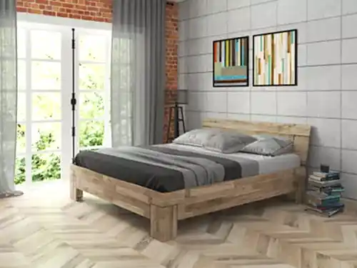 Кровать из массива дубового щита в стиле LOFT