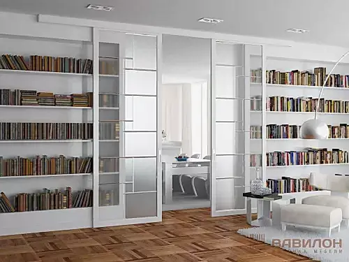 Раздвижная стеклянная перегородка из МДФ