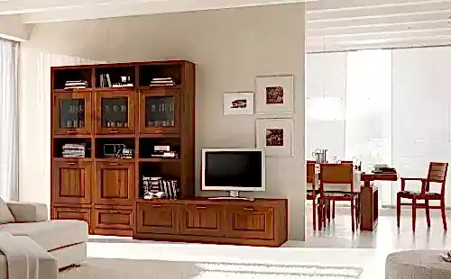 Стенка для гостиной из массива и шпона дуба 3